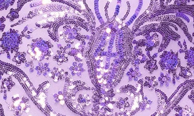 Blondie Nites Sequin Paisley Sheath Gown In Blue