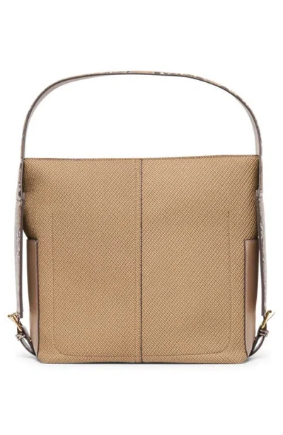 Dolce Vita Annalise Mixed Media Shoulder Bag In Brown