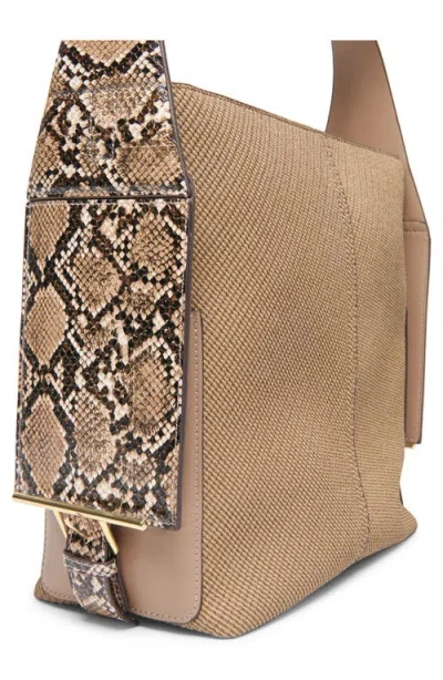 Dolce Vita Annalise Mixed Media Shoulder Bag In Brown