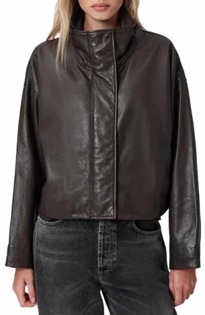 Allsaints Ryder Leather Jacket In Brown