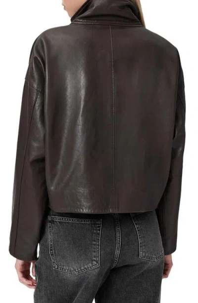 Allsaints Ryder Leather Jacket In Brown
