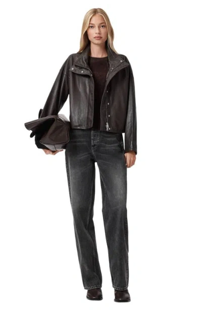 Allsaints Ryder Leather Jacket In Brown