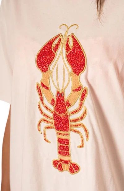 Maaji Azalea Lobster Cotton Cover-up T-shirt In Pink