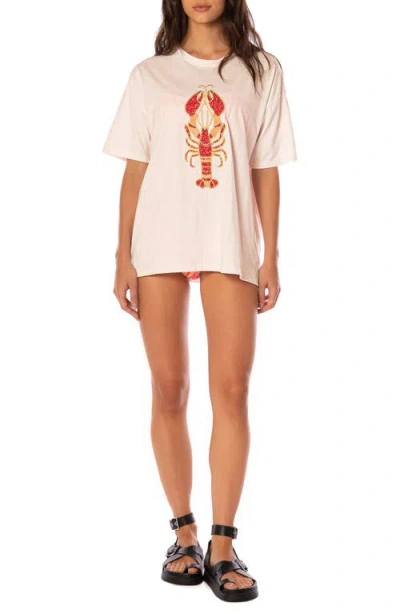 Maaji Azalea Lobster Cotton Cover-up T-shirt In Pink