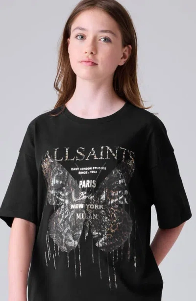 Smallsaints By Allsaints Kids' Butterfly Oversize Cotton Graphic T-shirt In Black