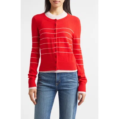 Derek Lam 10 Crosby Vernon Double Layer Wool Cashmere Sweater In Red