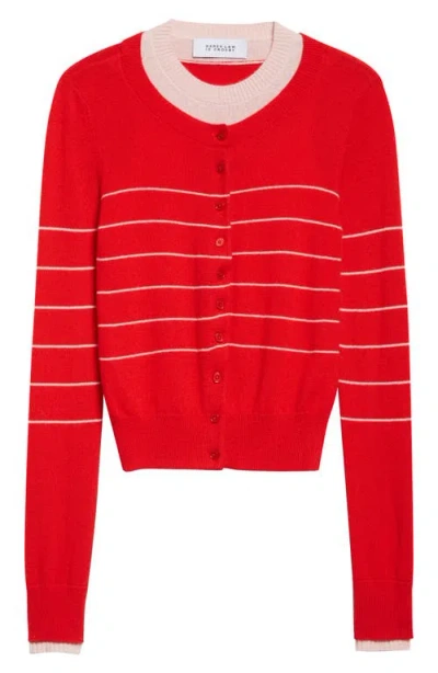 Derek Lam 10 Crosby Vernon Double Layer Wool Cashmere Sweater In Red