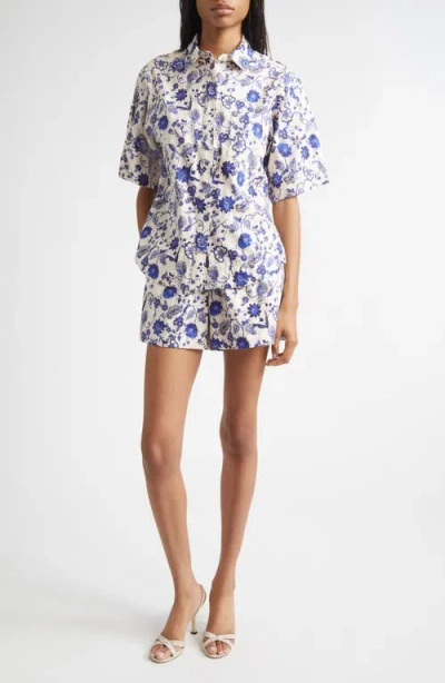 Derek Lam 10 Crosby Belen Floral Cotton Shorts In Multi