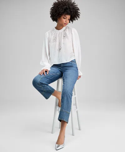 And Now This Women's Beaded Floral Blouse, Macy's Exclusive In White