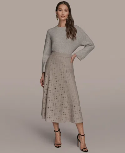 Donna Karan Women's Side Zip A-line Skirt In Neutral