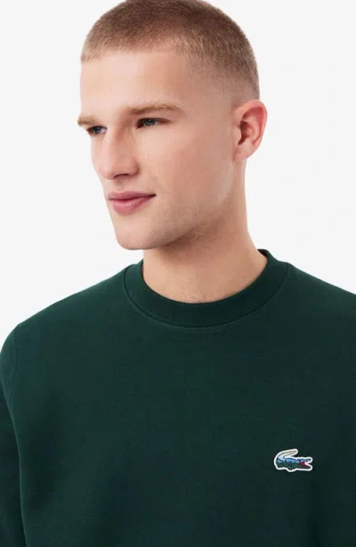 Lacoste Classic Fit Cotton French Terry Sweatshirt In Green