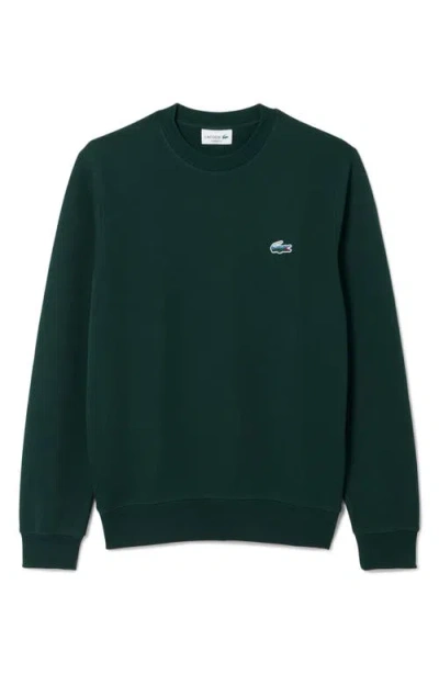 Lacoste Classic Fit Cotton French Terry Sweatshirt In Green