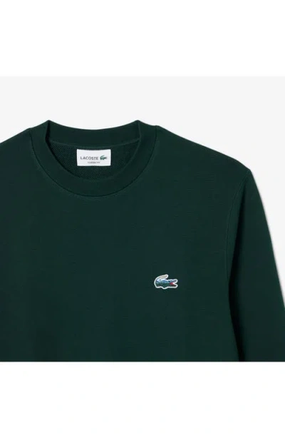Lacoste Classic Fit Cotton French Terry Sweatshirt In Green