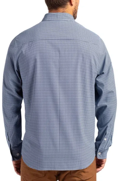 Cutter & Buck Skyline Epic Confidence Check Stretch Button-down Shirt In Blue