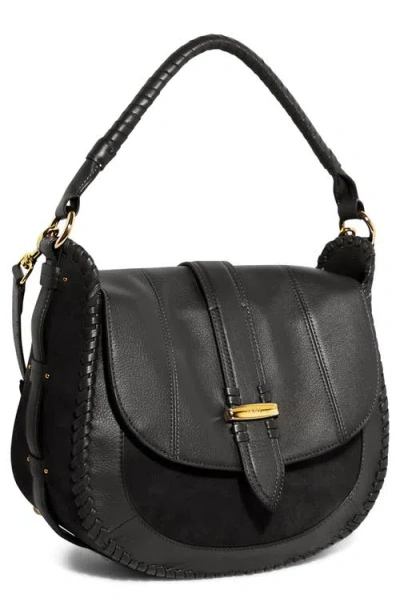 Aimee Willow Convertible Leather Shoulder Bag In Black
