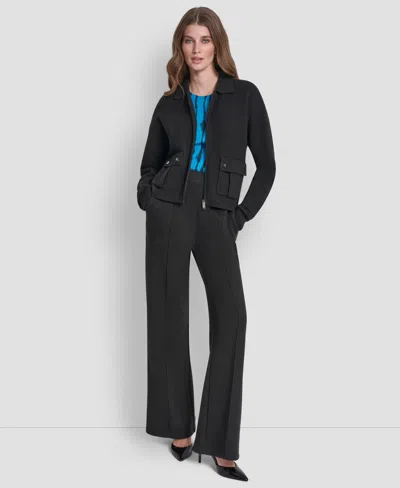 Dkny Women's Zip Up Sweater Jacket In Black