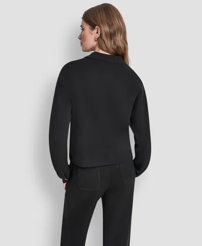 Dkny Women's Zip Up Sweater Jacket In Black