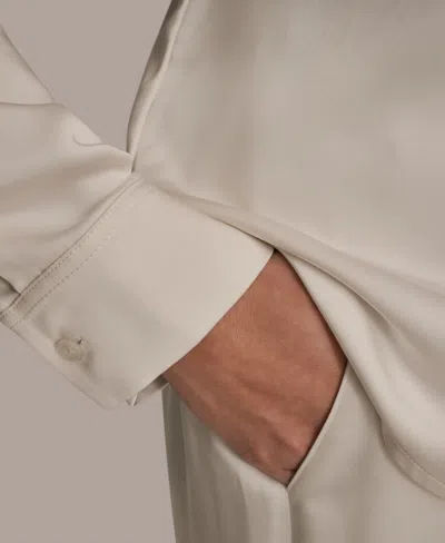 Donna Karan Weekend Women's Woven Button-down Shirt In White