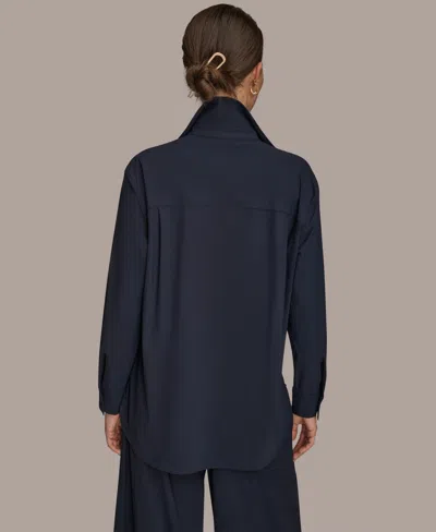 Donna Karan Weekend Women's Button-down Shirt In Black