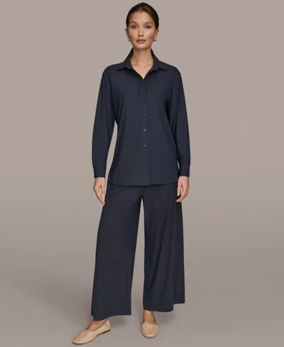 Donna Karan Weekend Women's Button-down Shirt In Black