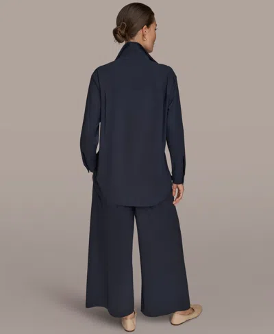 Donna Karan Weekend Women's Button-down Shirt In Black