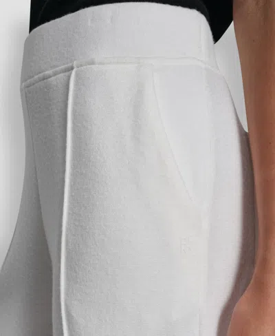 Dkny Women's Knit Pull-on Wide-leg Pants In White