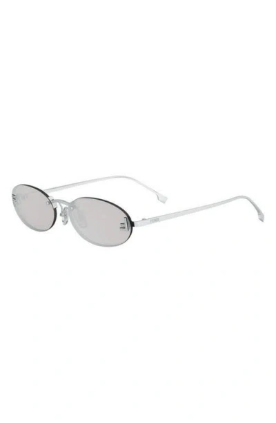 Fendi ' First 54mm Oval Sunglasses In Metallic
