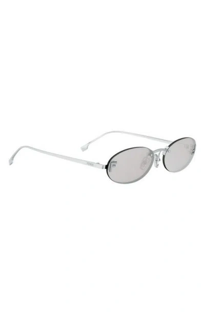 Fendi ' First 54mm Oval Sunglasses In Metallic