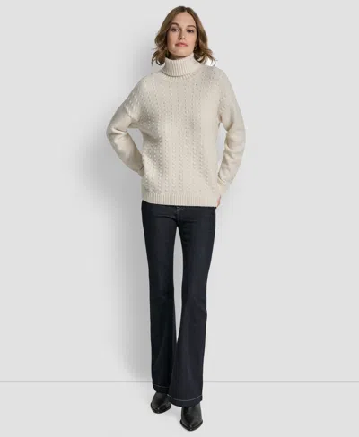 Dkny Jeans Petite Turtle Neck Sweater In Neutral