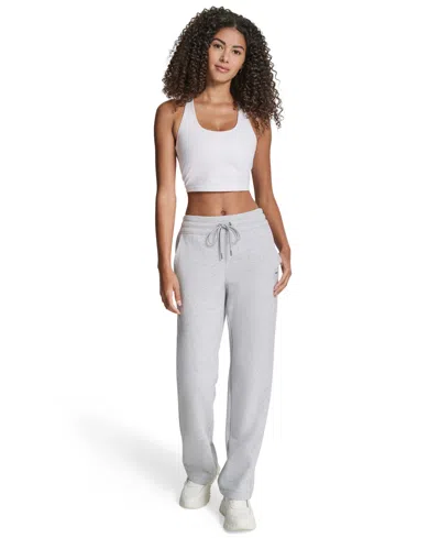 Dkny Sport Women's Tonal Logo Patch Relaxed Fit Track Pants In Gray
