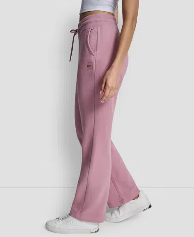 Dkny Sport Women's Tonal Logo Patch Relaxed Fit Track Pants In Pink