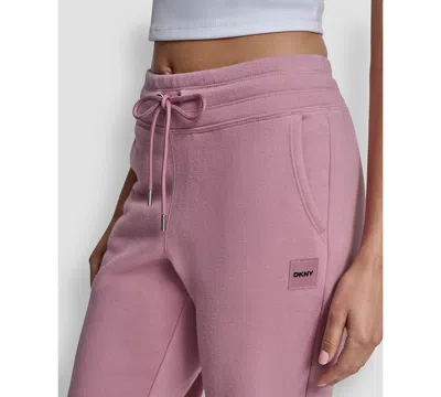 Dkny Sport Women's Tonal Logo Patch Relaxed Fit Track Pants In Pink