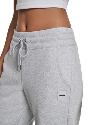 Dkny Sport Women's Tonal Logo Patch Relaxed Fit Track Pants In Gray