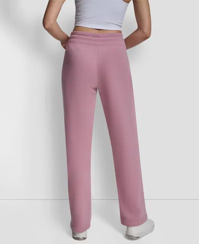 Dkny Sport Women's Tonal Logo Patch Relaxed Fit Track Pants In Pink