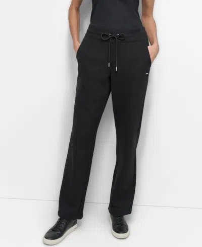 Dkny Sport Women's Tonal Logo Patch Relaxed Fit Track Pants In Black