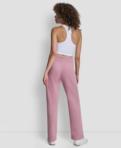 Dkny Sport Women's Tonal Logo Patch Relaxed Fit Track Pants In Pink