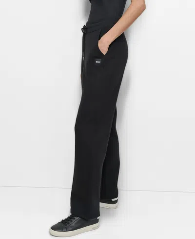 Dkny Sport Women's Tonal Logo Patch Relaxed Fit Track Pants In Black