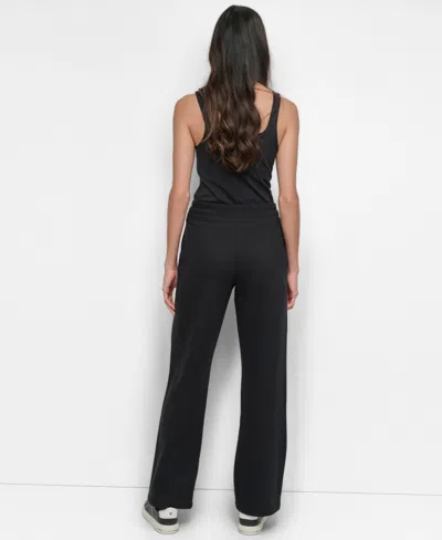 Dkny Sport Women's Tonal Logo Patch Relaxed Fit Track Pants In Black