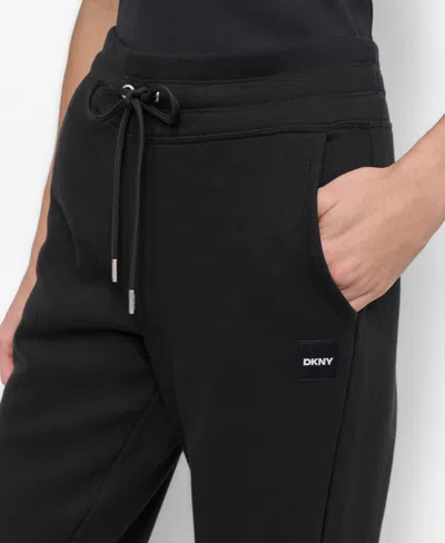 Dkny Sport Women's Tonal Logo Patch Relaxed Fit Track Pants In Black