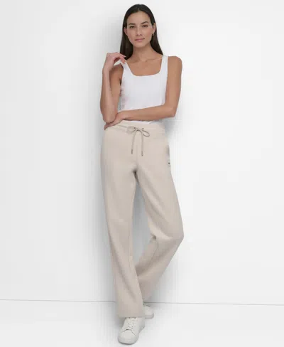 Dkny Sport Women's Tonal Logo Patch Relaxed Fit Track Pants In Brown