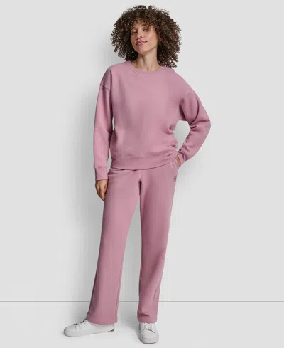 Dkny Sport Women's Tonal Logo Patch Crewneck Sweatshirt In Pink