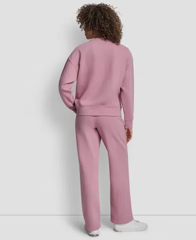 Dkny Sport Women's Tonal Logo Patch Crewneck Sweatshirt In Pink