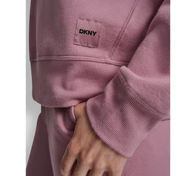 Dkny Sport Women's Tonal Logo Patch Crewneck Sweatshirt In Pink