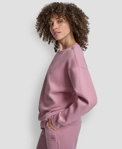 Dkny Sport Women's Tonal Logo Patch Crewneck Sweatshirt In Pink