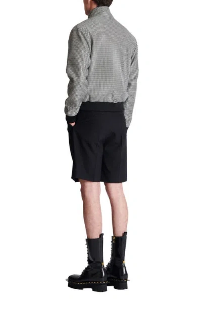 Balmain Houndstooth-pattern Zip Jacket In Black