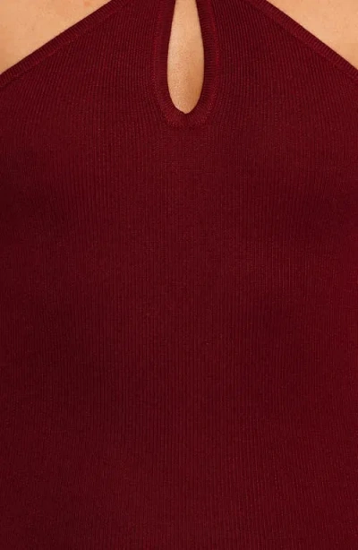 Petal And Pup Petal & Pup Nessa Halter Neck Sweater Dress In Burgundy