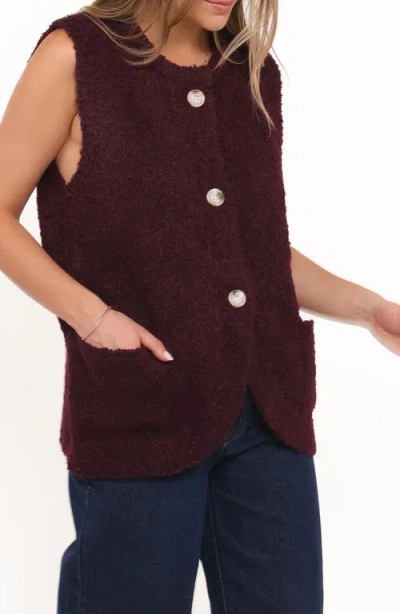 Petal And Pup Petal & Pup Avery Sweater Vest In Burgundy
