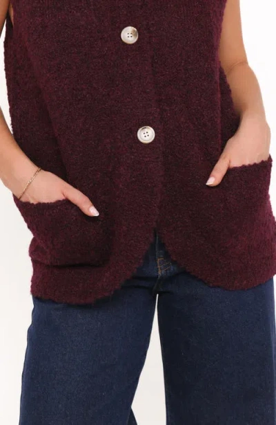 Petal And Pup Petal & Pup Avery Sweater Vest In Burgundy