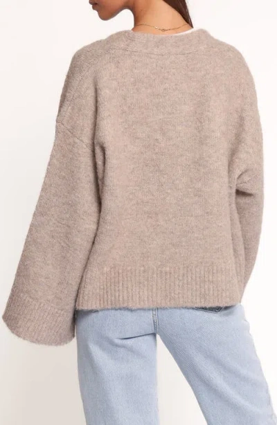 Petal And Pup Petal & Pup Fern Bell Sleeve Cardigan In Brown