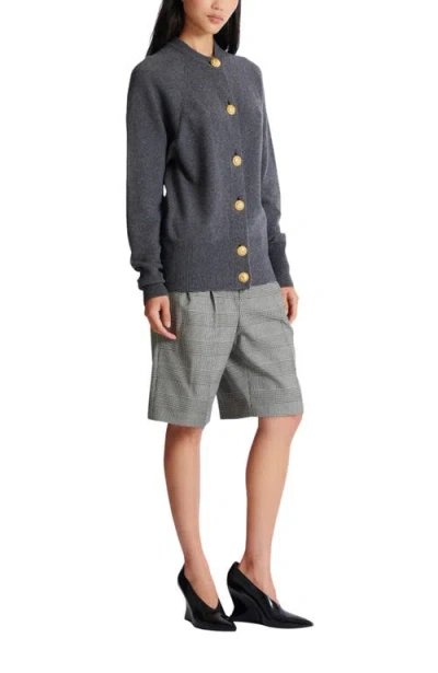 Balmain Buttoned Eco-cashmere Cardigan In Gray